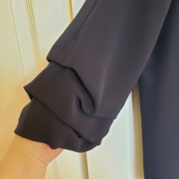 Lafayette 148 Dark Gray Blouse with gathered sleeves. Size S Office Quiet luxury - Picture 6 of 8